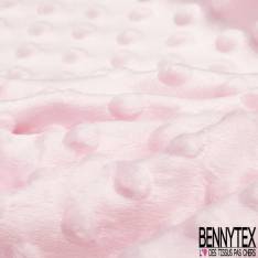 Minky Pois effet Gaufré Uni Rose Layette