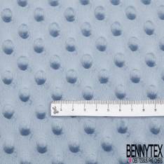 Minky Pois effet Gaufré Uni Bleu Layette