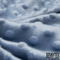 Minky Pois effet Gaufré Uni Bleu Layette