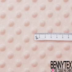 Minky Pois effet Gaufré Uni Saumon Pastel