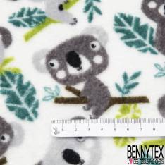 Peluche Imprimé Double Face Motif Renard Forêt fond Perle