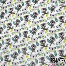 Peluche Imprimé Double Face Motif Renard Forêt fond Perle