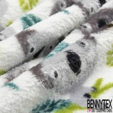 Peluche Imprimé Double Face Motif Renard Forêt fond Perle
