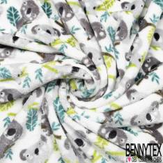 Peluche Imprimé Double Face Motif Renard Forêt fond Perle