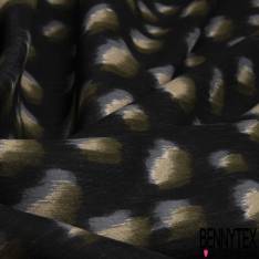 Satin Polyester Imprimé Tribal Ethnique Abstrait Camaïeu de Marron Blanc Rouge