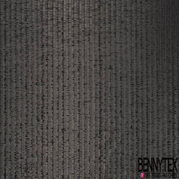 Brocart Rayé Noir Lurex Or