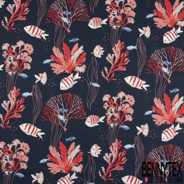 Coton spandex -  Panneau pour Vêtement et Couverture Océan floral quartz - surplus main image 0