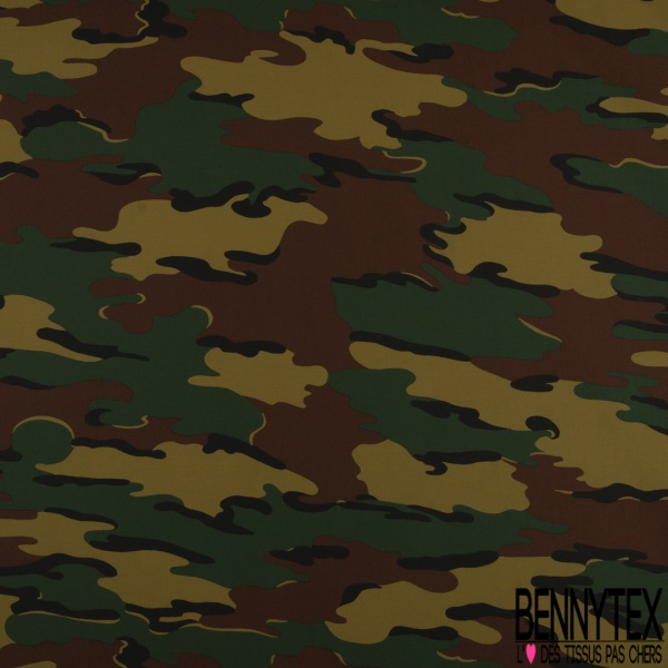 Toile Imprimé Camouflage Militaire Sergé ton Taupe