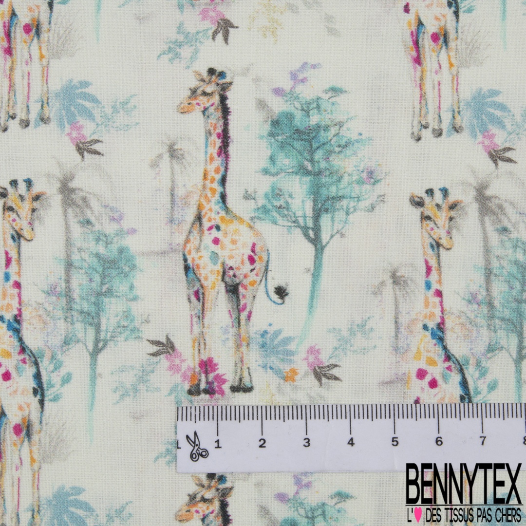 Coton Imprime Digital Theme Girafe Dans La Savane Fond Blanc Bennytex Vente De Tissus Pas Cher Au Metre Coton Imprime Digital Theme Girafe Dans La Savane Fond Blanc Bennytex Vente De Tissus Pas Cher Au Metre