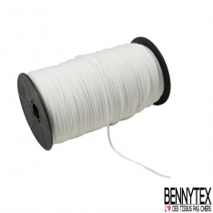 Bobine 200m élastique Queue de Rat 2mm Blanc Souple Made in France