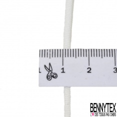 Bobine 200m élastique Queue de Rat 2mm Blanc Souple Made in France