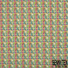 Coton imprimé Digital Thème Parasol Estival Multicolore fond Coquille