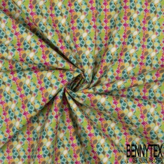 Coton imprimé Digital Thème Parasol Estival Multicolore fond Coquille