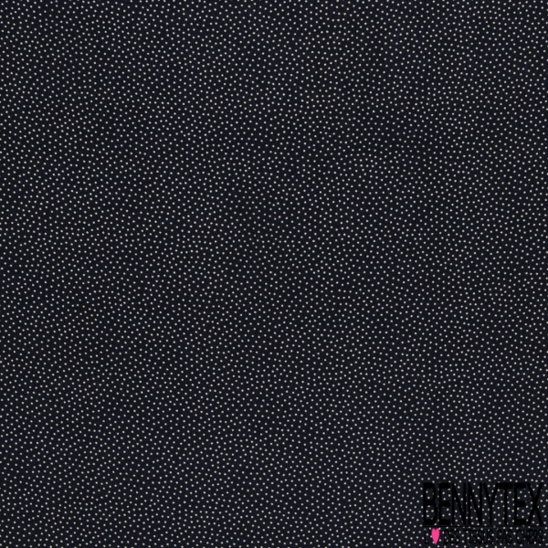 Coupon De Tissu Crêpe Polyester - Fond Blanc Pois Bleu Marine, 4 Pièces 50x140 Cm