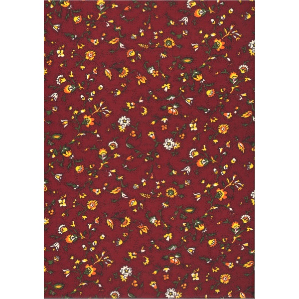 Coton Enduit Impression Fleurs des Champs Rouge Coton Enduit Impression Fleurs des Champs Rouge