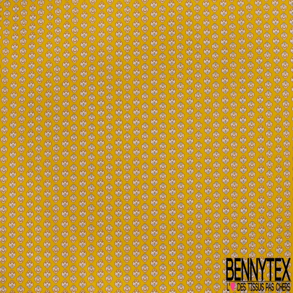 Crétonne 100% coton Impression Motif maillane Fond jaune