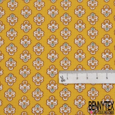 Crétonne 100% coton Impression Motif maillane Fond jaune