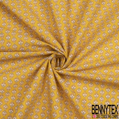 Crétonne 100% coton Impression Motif maillane Fond jaune