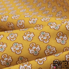 Crétonne 100% coton Impression Motif maillane Fond jaune