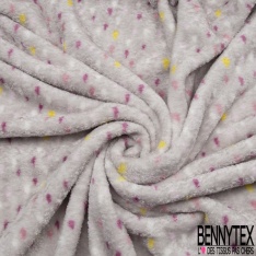 Peluche Imprimé Double Face Motif Nuage et Pluie fond Rose