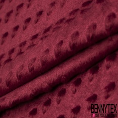 Minky Pois effet Gaufré Uni bordeaux