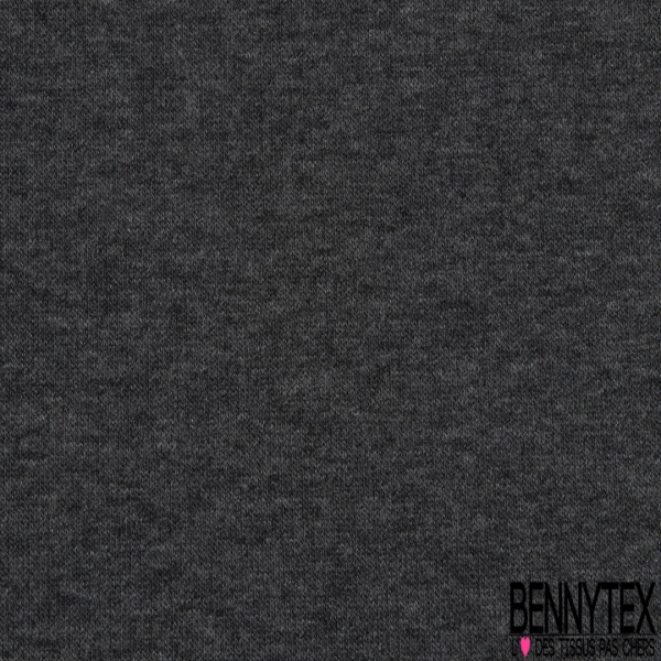 Molleton Gratté Double Face Uni Gris Anthracite Chiné