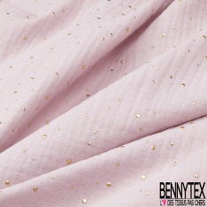 Coton Double Gaze Lilas Pastille Relief Or