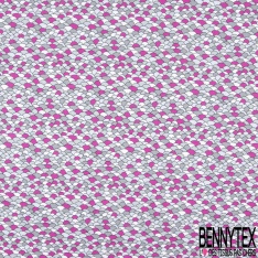 Coton imprimé Motif écaille ton gris et rose
