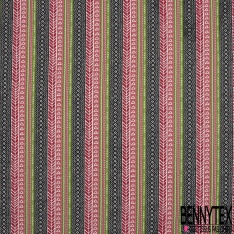 Jersey Coton Elastahanne Imprimé rayure fantaisie multicolore