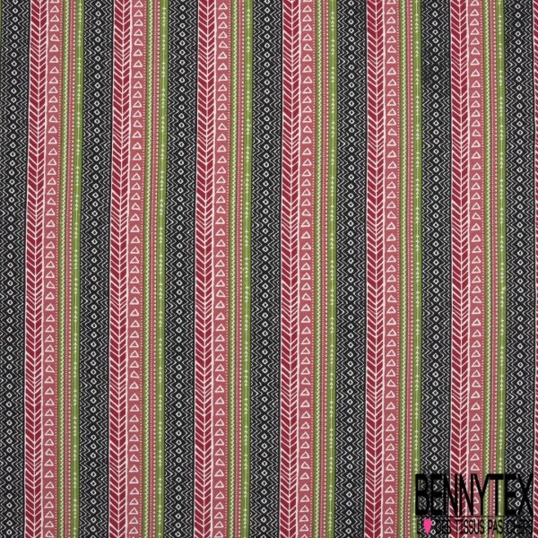 Jersey Coton Elastahanne Imprimé rayure fantaisie multicolore