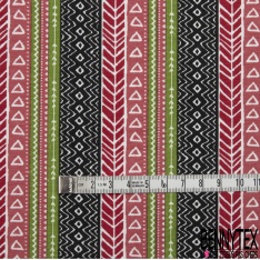 Jersey Coton Elastahanne Imprimé rayure fantaisie multicolore