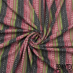 Jersey Coton Elastahanne Imprimé rayure fantaisie multicolore