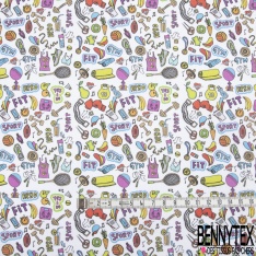 Toile Lorraine 100% coton Impression Motif healthy et sport