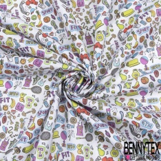 Toile Lorraine 100% coton Impression Motif healthy et sport