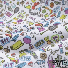 Toile Lorraine 100% coton Impression Motif healthy et sport