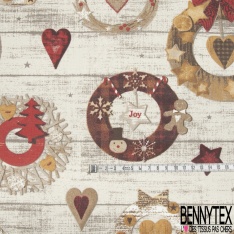 Coton Enduit Impression décoration d'hiver