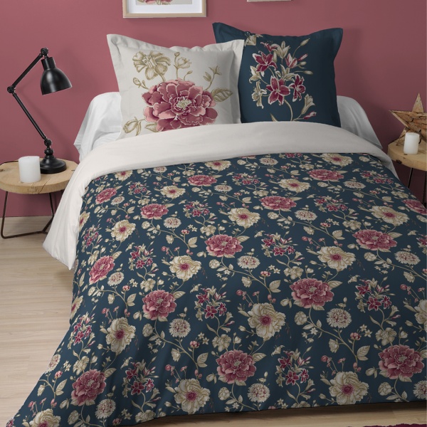 Parure Housse de Couette et 2 Taies Motif Rond et Carré Striés ton Noir Blanc Gris Lie de Vin Parure Housse de Couette et 2 Taies Motif Rond et Carré Striés ton Noir Blanc Gris Lie de Vin