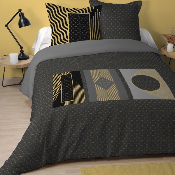 Parure Housse de Couette et 2 Taies Motif Fond Marin Parure Housse de Couette et 2 Taies Motif Fond Marin