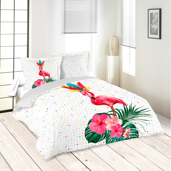 Parure Housse de Couette et 2 Taies Motif Palmier et Mandala ton Vert Jaune Sable Parure Housse de Couette et 2 Taies Motif Palmier et Mandala ton Vert Jaune Sable