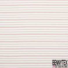 Fibranne Viscose Imprimé Motif rayure horizontale noir et ivoire