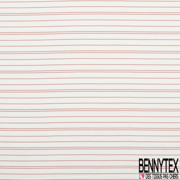Fibranne Viscose Imprimé Motif rayure horizontale noir et ivoire