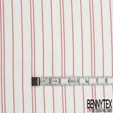 Fibranne Viscose Imprimé Motif rayure horizontale noir et ivoire