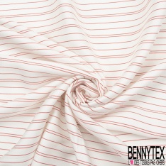 Fibranne Viscose Imprimé Motif rayure horizontale noir et ivoire