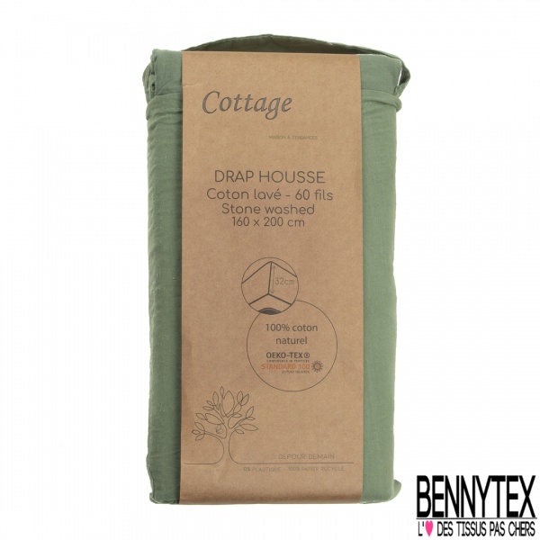 Drap Housse Coton Naturel Lavé Taupe Qualité Premium Drap Housse Coton Naturel Lavé Taupe Qualité Premium