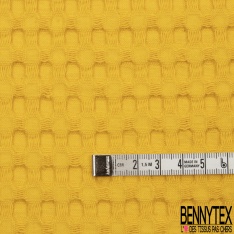 Coton Nid d'Abeille Piqué Bubble Gaufré XL Moutarde