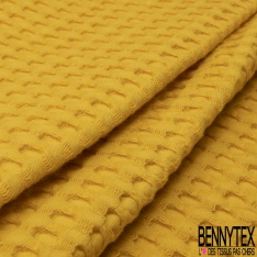 Coton Nid d'Abeille Piqué Bubble Gaufré XL Moutarde