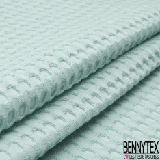 Coton Nid d'Abeille Piqué Bubble Gaufré XL Bleu Givré