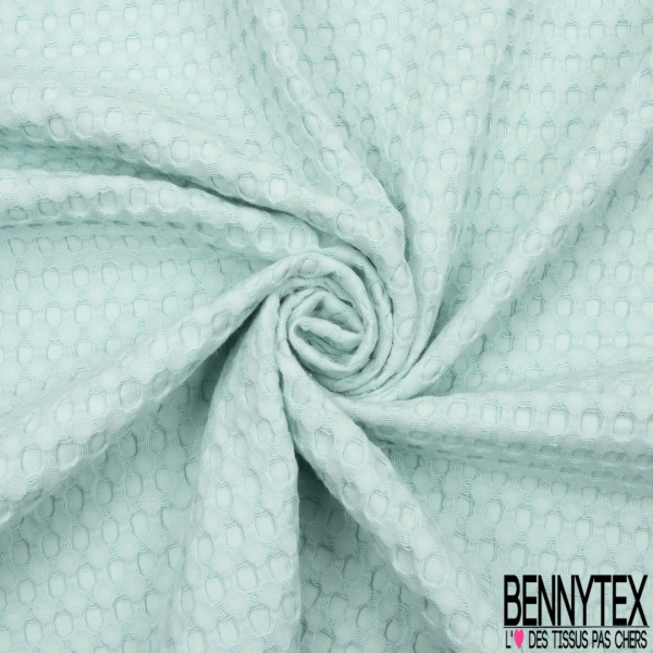 Coton Nid d'Abeille Piqué Bubble Gaufré XL Bleu Givré