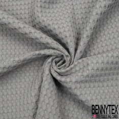 Coton Nid d'Abeille Piqué Bubble Gaufré XL Gris Souris