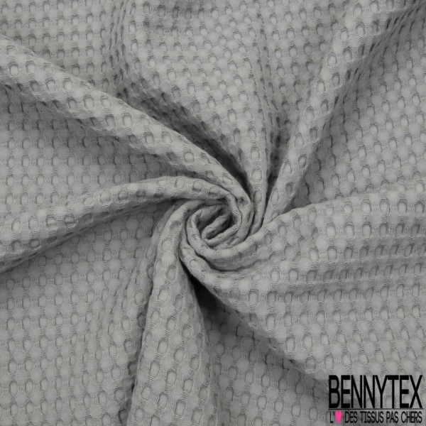 Coton Nid d'Abeille Piqué Bubble Gaufré XL Gris Souris